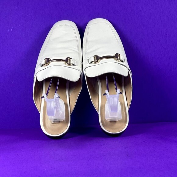 Steve Madden Women's Wintour White Leather Square Toe Mules Shoe Size 10 - Picture 5 of 8